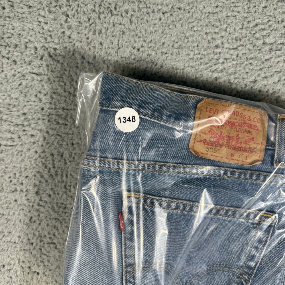 Levis 505 Jeans Shorts Mens 36 Medium Wash Denim Jorts 9in Regular Fit Straight - Picture 10 of 10